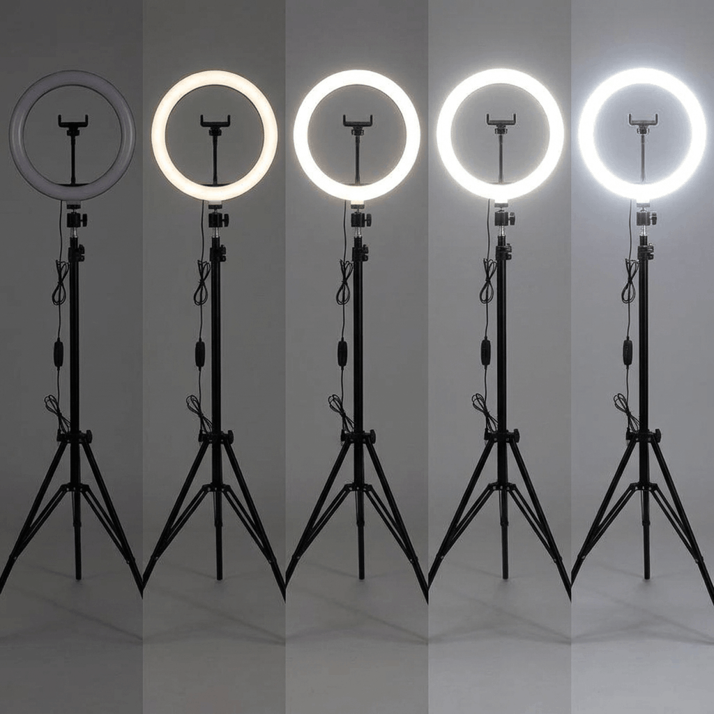 26cm Ringlicht mit Stativ - verschiedene Helligkeitsstufen