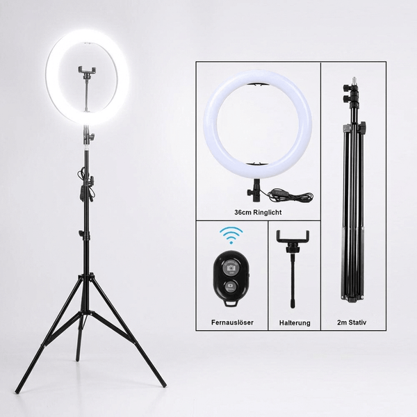 36cm Ringlicht mit Stativ