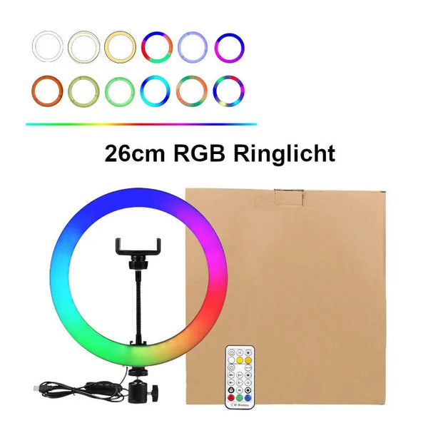 26cm RGB ring light without tripod